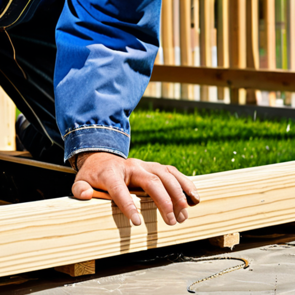 Building the Frame**

"A person building a wooden frame for a patio floor, using pressure-treated lumber, galvanized screws, and a level, in a sunny backyard setting, fully clothed in work attire, appropriate content, safe for work, perfect anatomy, correct proportions, professional carpentry, natural pose, well-formed hands, proper finger count, high resolution, professional photography, warm lighting, family-friendly."

**