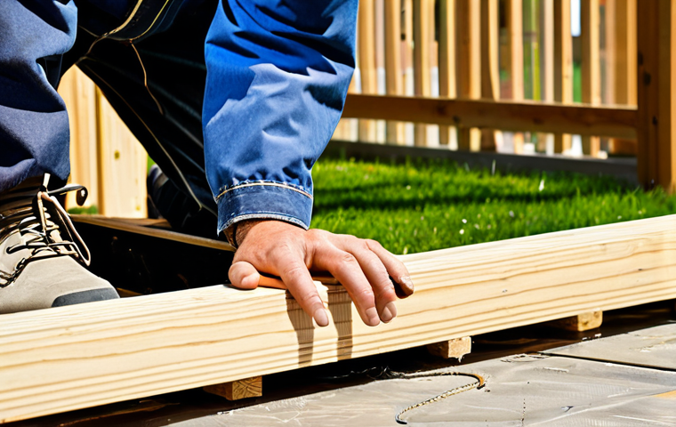 Building the Frame**

"A person building a wooden frame for a patio floor, using pressure-treated lumber, galvanized screws, and a level, in a sunny backyard setting, fully clothed in work attire, appropriate content, safe for work, perfect anatomy, correct proportions, professional carpentry, natural pose, well-formed hands, proper finger count, high resolution, professional photography, warm lighting, family-friendly."

**
