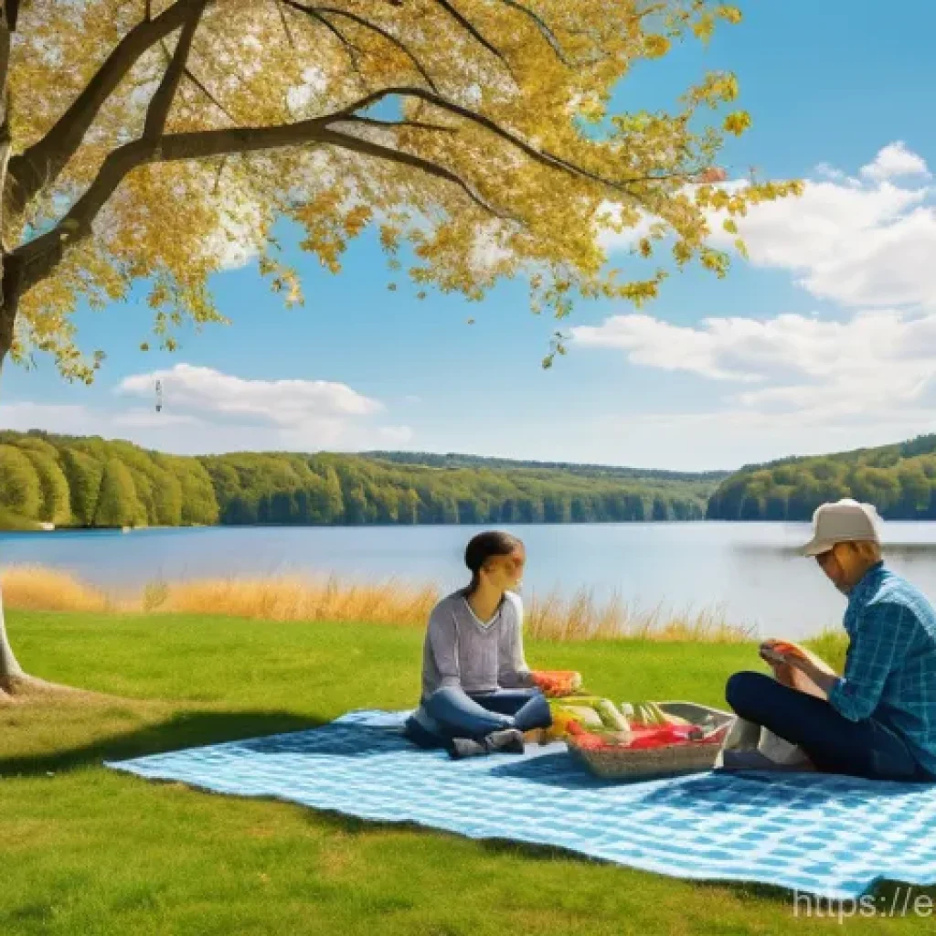 이색피크닉 날씨 체크 - **Prompt 1: Lakeside Microclimate Picnic**
    "A vibrant, detailed photograph of a family of three ...